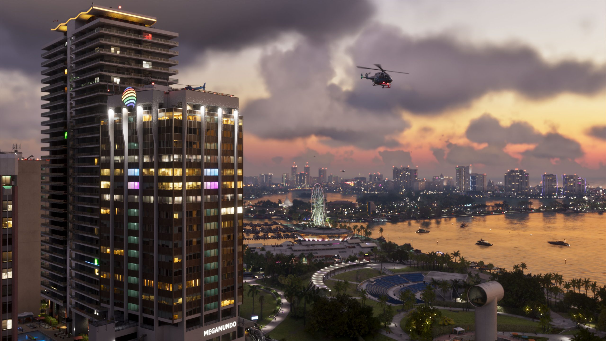 Vista aberta de Leonida, o estado fictício de GTA 6 inspirado na Flórida